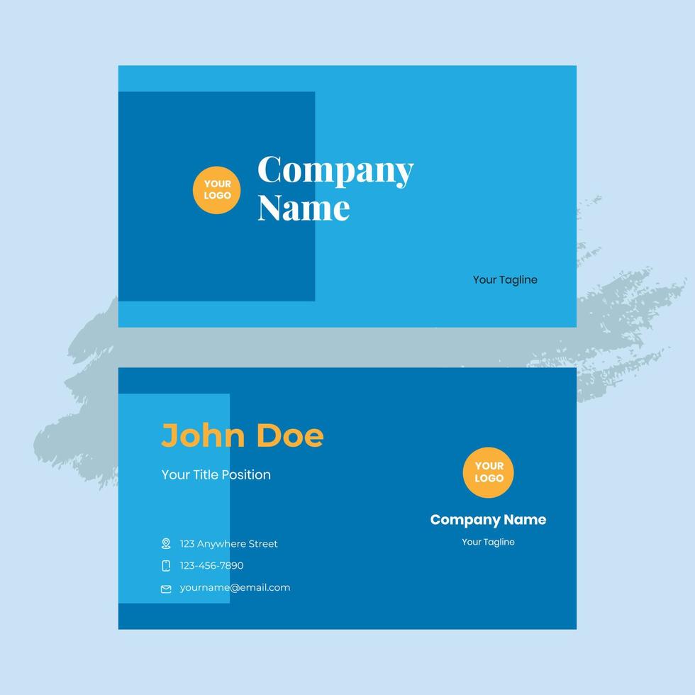 Combination blue business card design template, suitable for content marketing tool vector