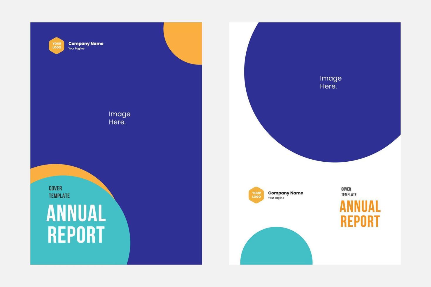 Blue annual report cover template, suitable for a content business marketing tool vector