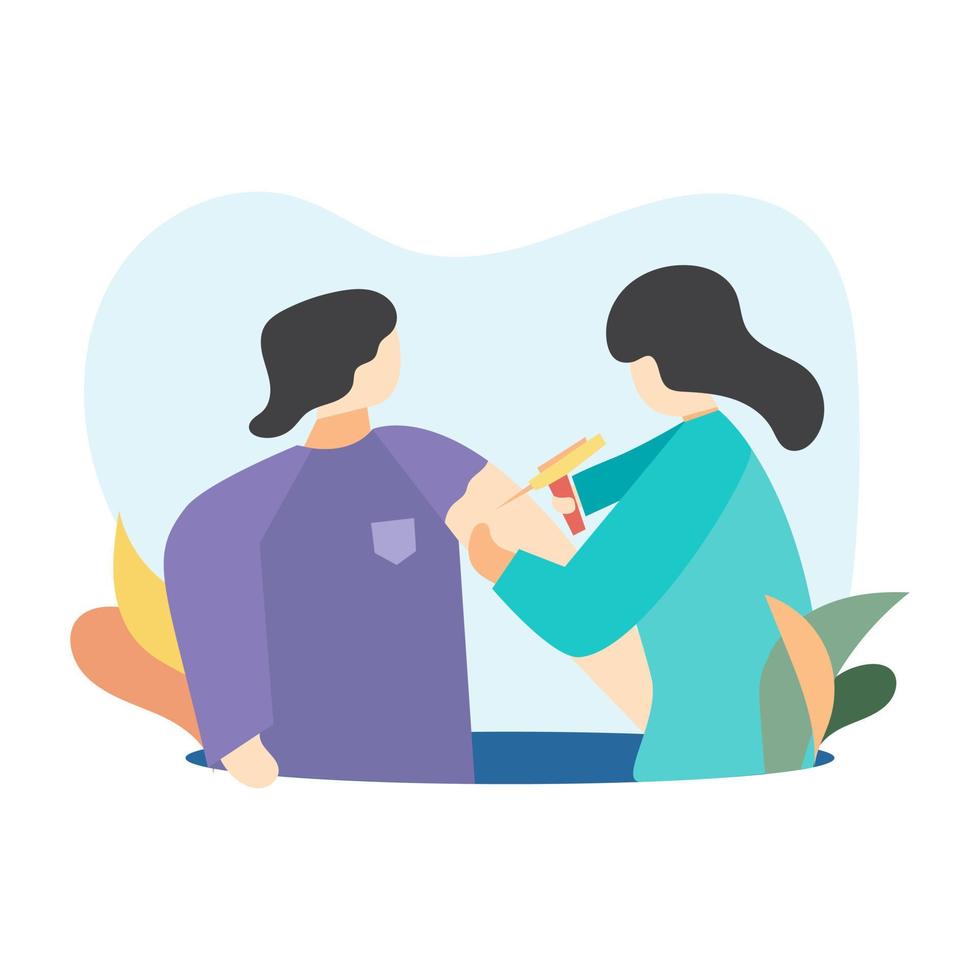 Illustration vaccine patient vector