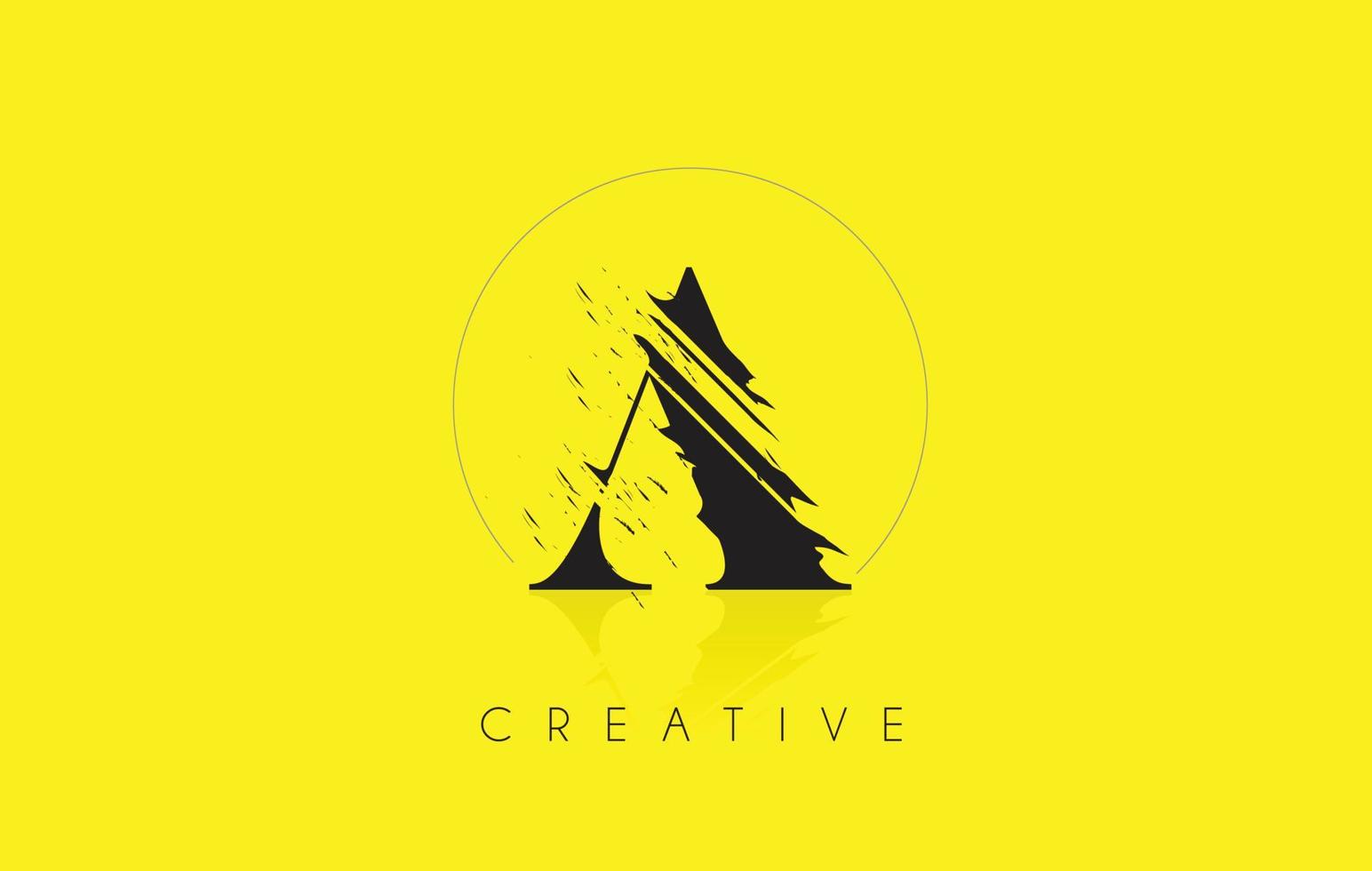 A Letter Logo with Vintage Grundge Drawing Design. Destroyed Cutted Letter Icon Vector. vector