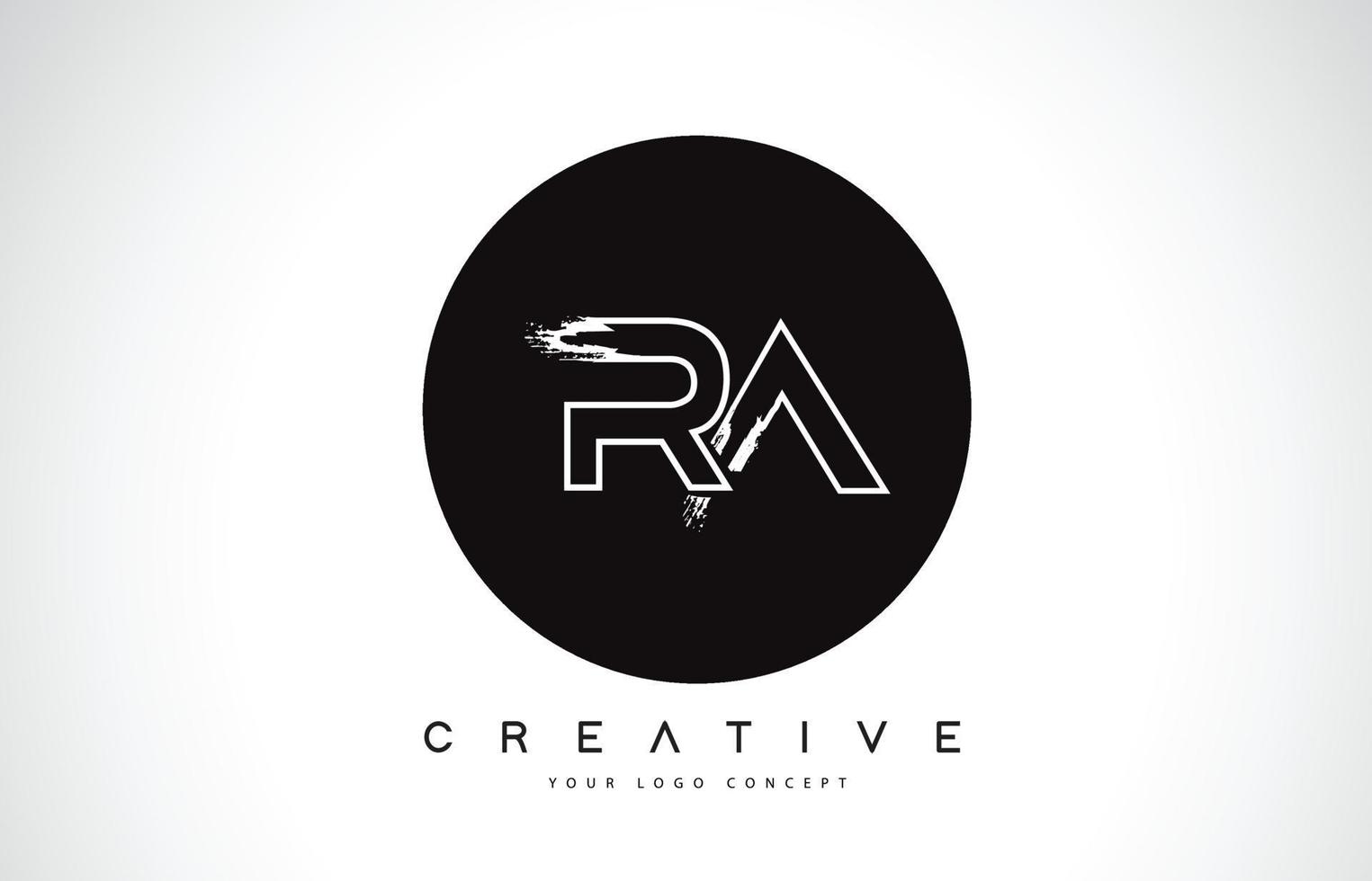 RA Modern Leter Logo Design with Black and White Monogram. Creative Letter Logo Brush Monogram. vector