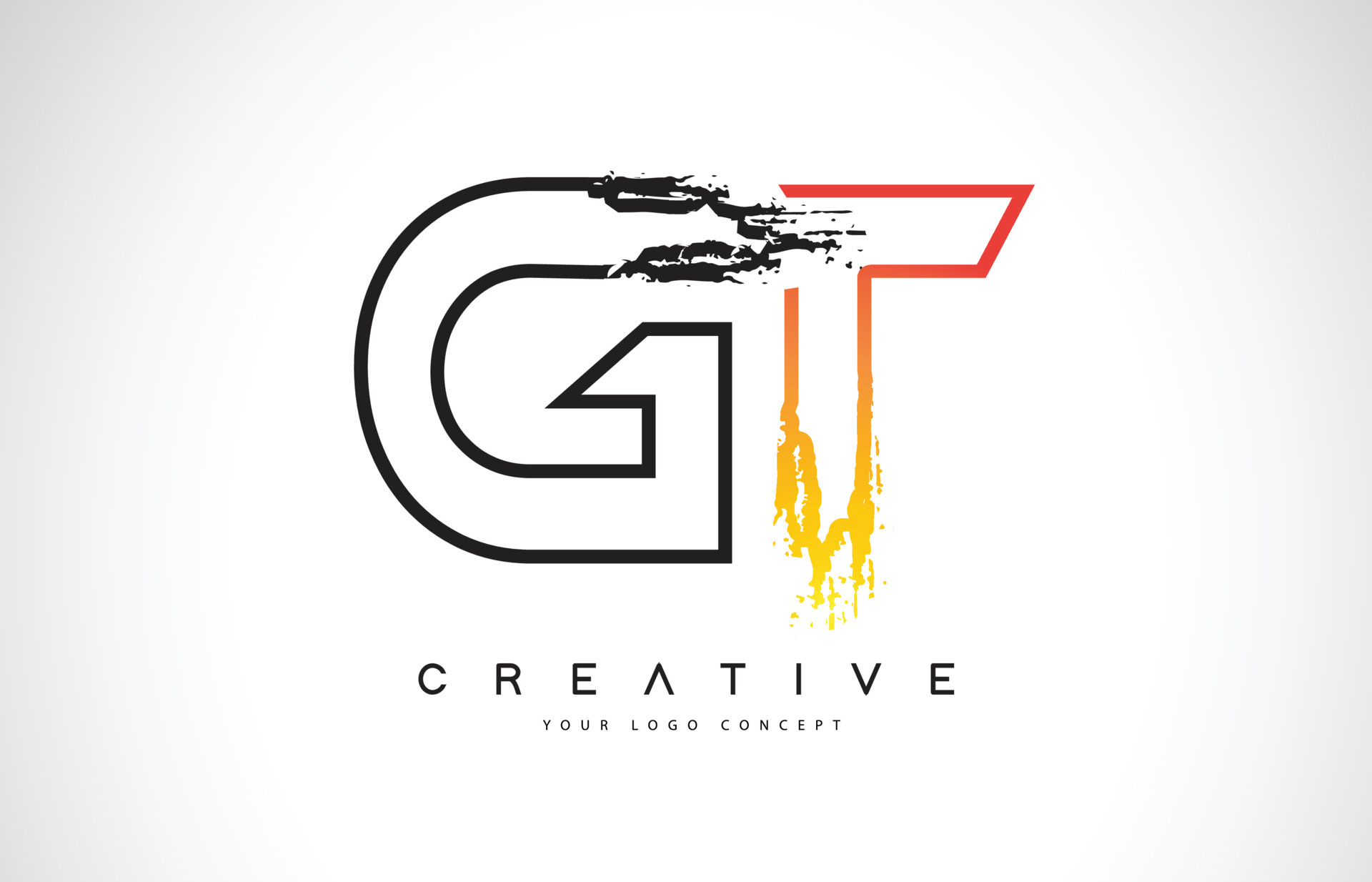 GT Creative Modern Logo Design with Orange and Black Colors. Monogram ...