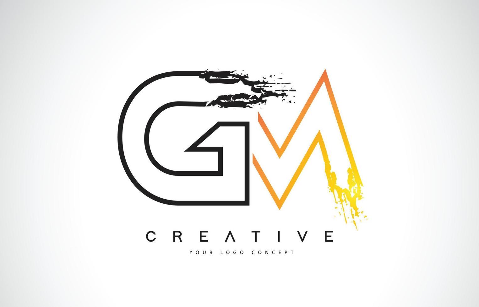 GM Creative Modern Logo Design with Orange and Black Colors. Monogram  Stroke Letter Design. 4893958 Vector Art at Vecteezy