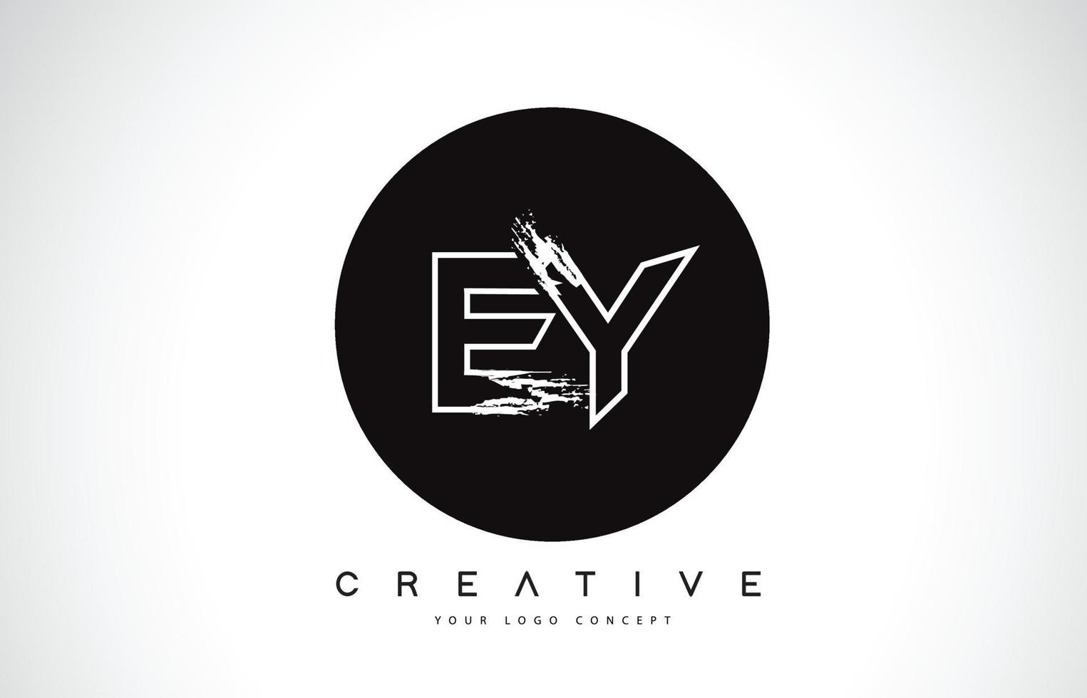 EY Modern Leter Logo Design with Black and White Monogram. Creative Letter Logo Brush Monogram. vector