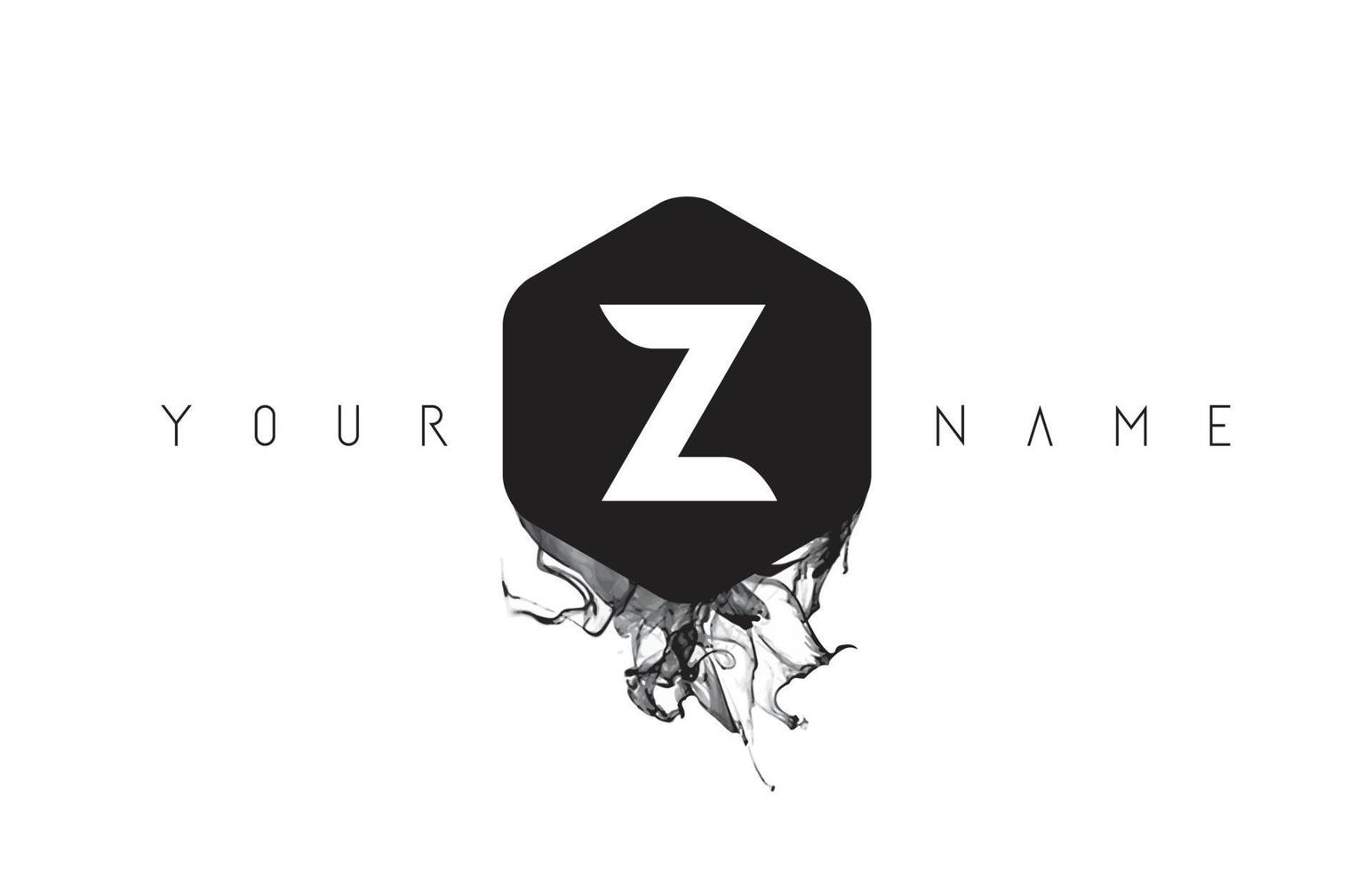 Z Letter Logo Design with Black Ink Spill vector