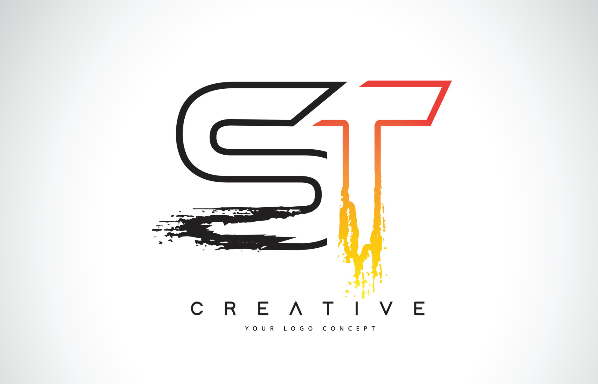 FX Creative Modern Logo Design with Orange and Black Colors. Monogram  Stroke Letter Design., Stock vector