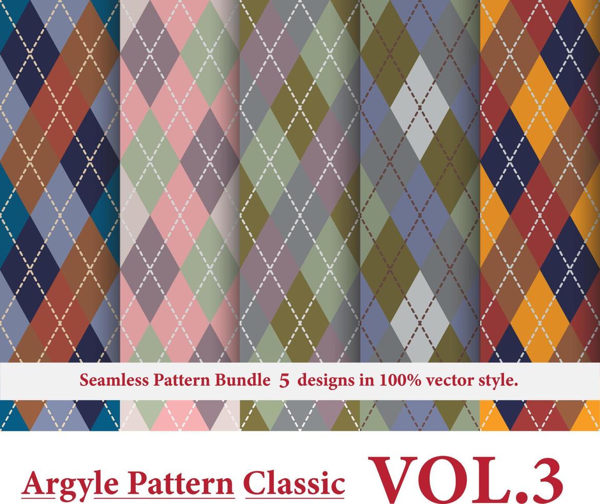 Argyle classic Pattern vector Bundle 5 designs Vol.19,Traditional,Fabric texture background