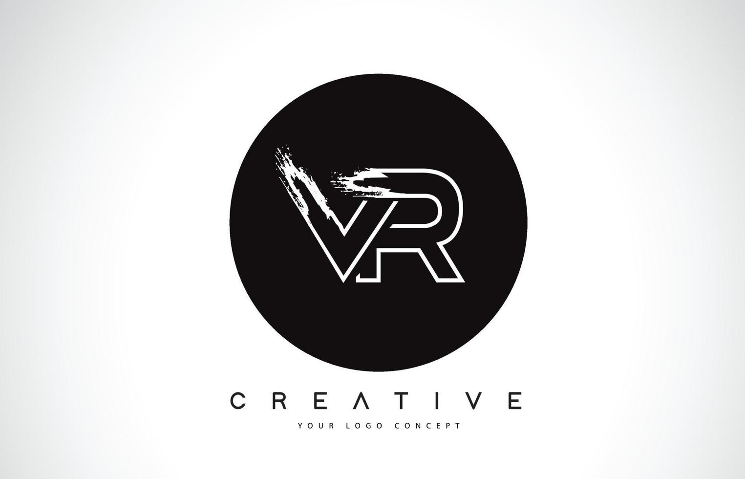 VR Modern Leter Logo Design with Black and White Monogram. Creative Letter Logo Brush Monogram. vector