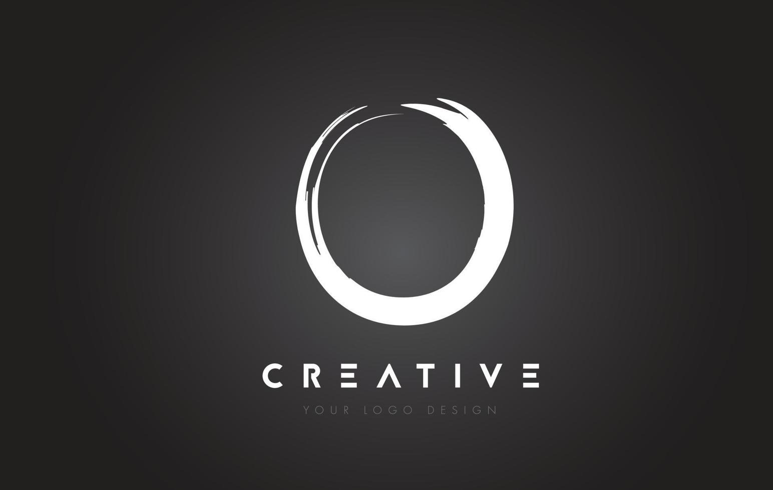 O Brush Letter Logo Design. Artistic Handwritten Letters Logo Concept. vector
