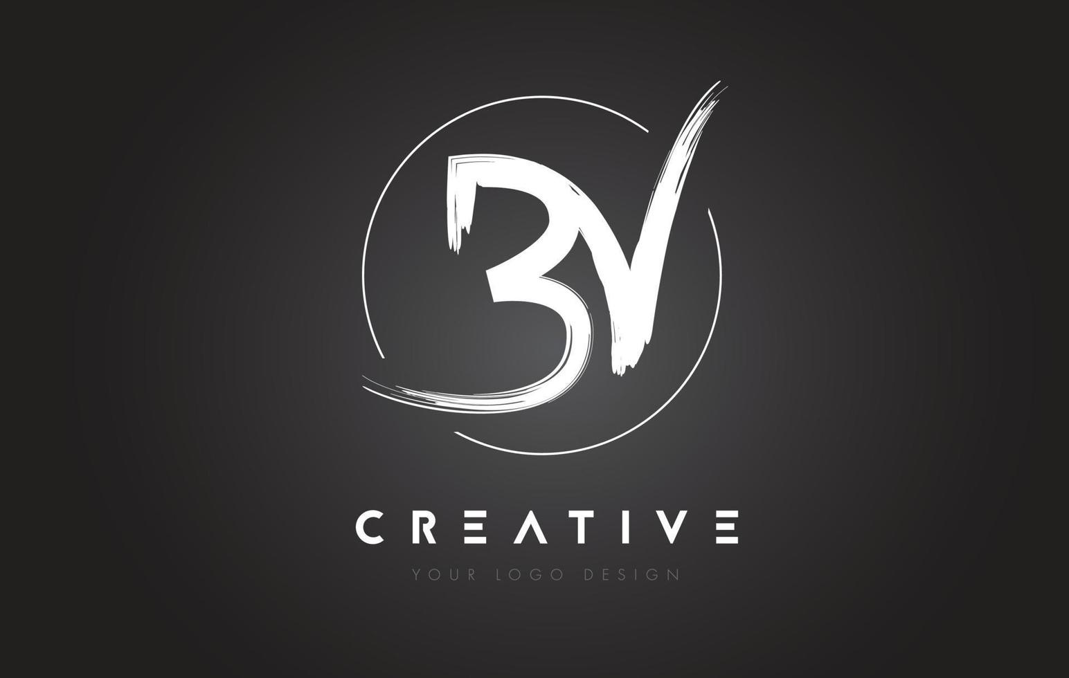 BV Brush Letter Logo Design. Artistic Handwritten Letters Logo Concept. vector