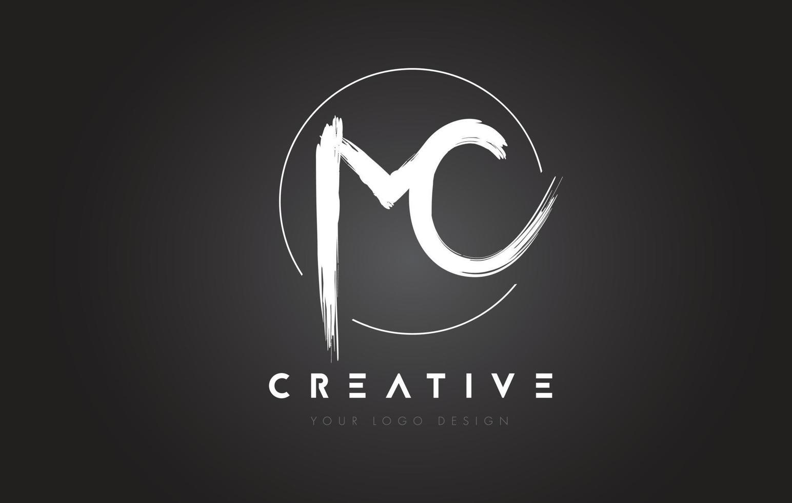 MC Brush Letter Logo Design. Artistic Handwritten Letters Logo Concept. vector