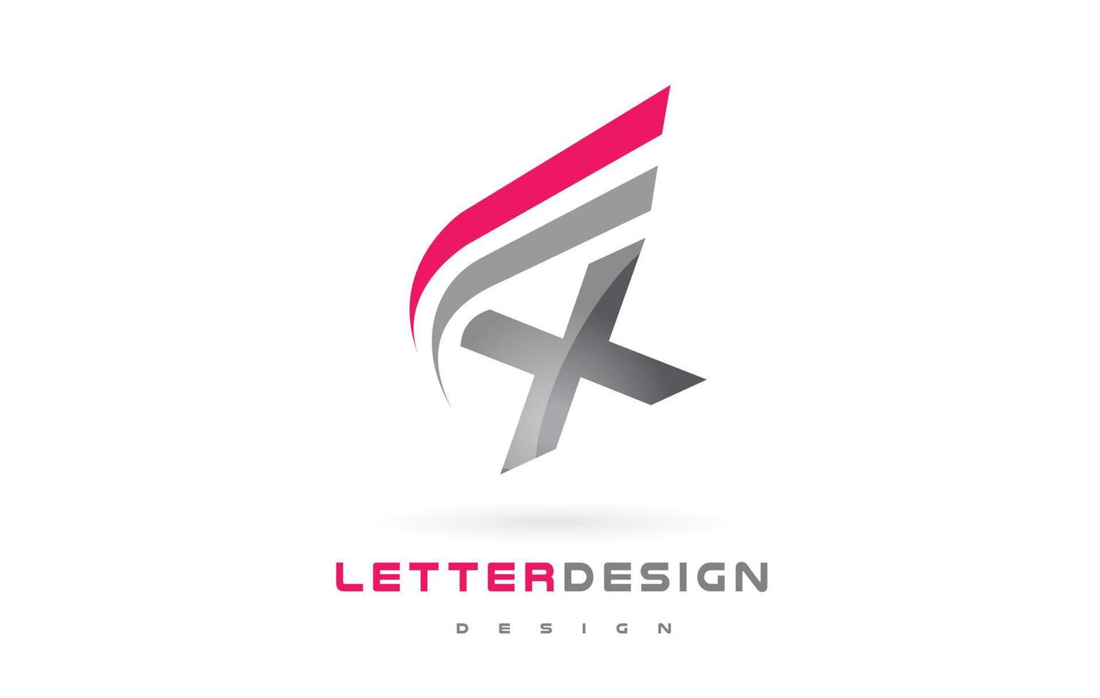 X Letter Logo Design. Futuristic Modern Lettering Concept. vector