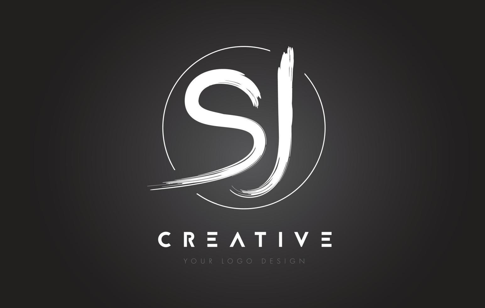 SJ Brush Letter Logo Design. Artistic Handwritten Letters Logo Concept. vector