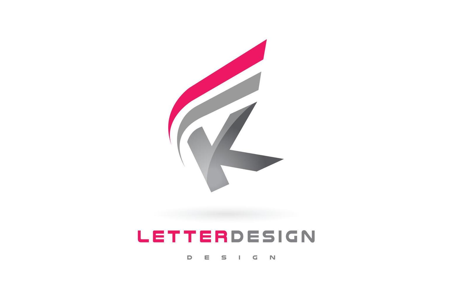 Diseño de logotipo letra k. concepto de letras modernas futuristas. vector