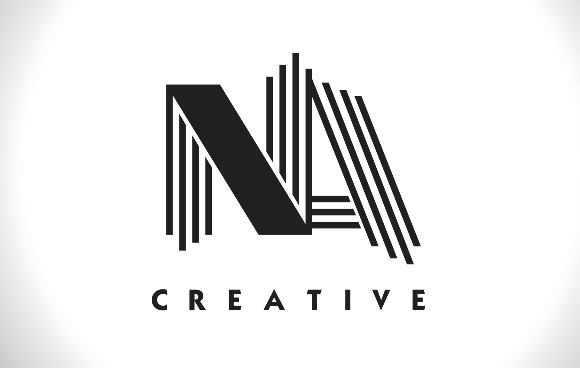 NA Logo Letter With Black Lines Design. Line Letter Vector Illustration
