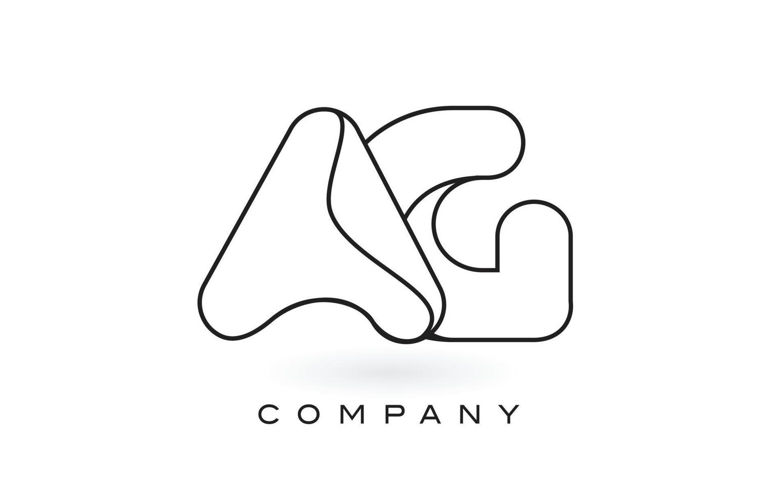 AG Monogram Letter Logo With Thin Black Monogram Outline Contour. Modern Trendy Letter Design Vector. vector