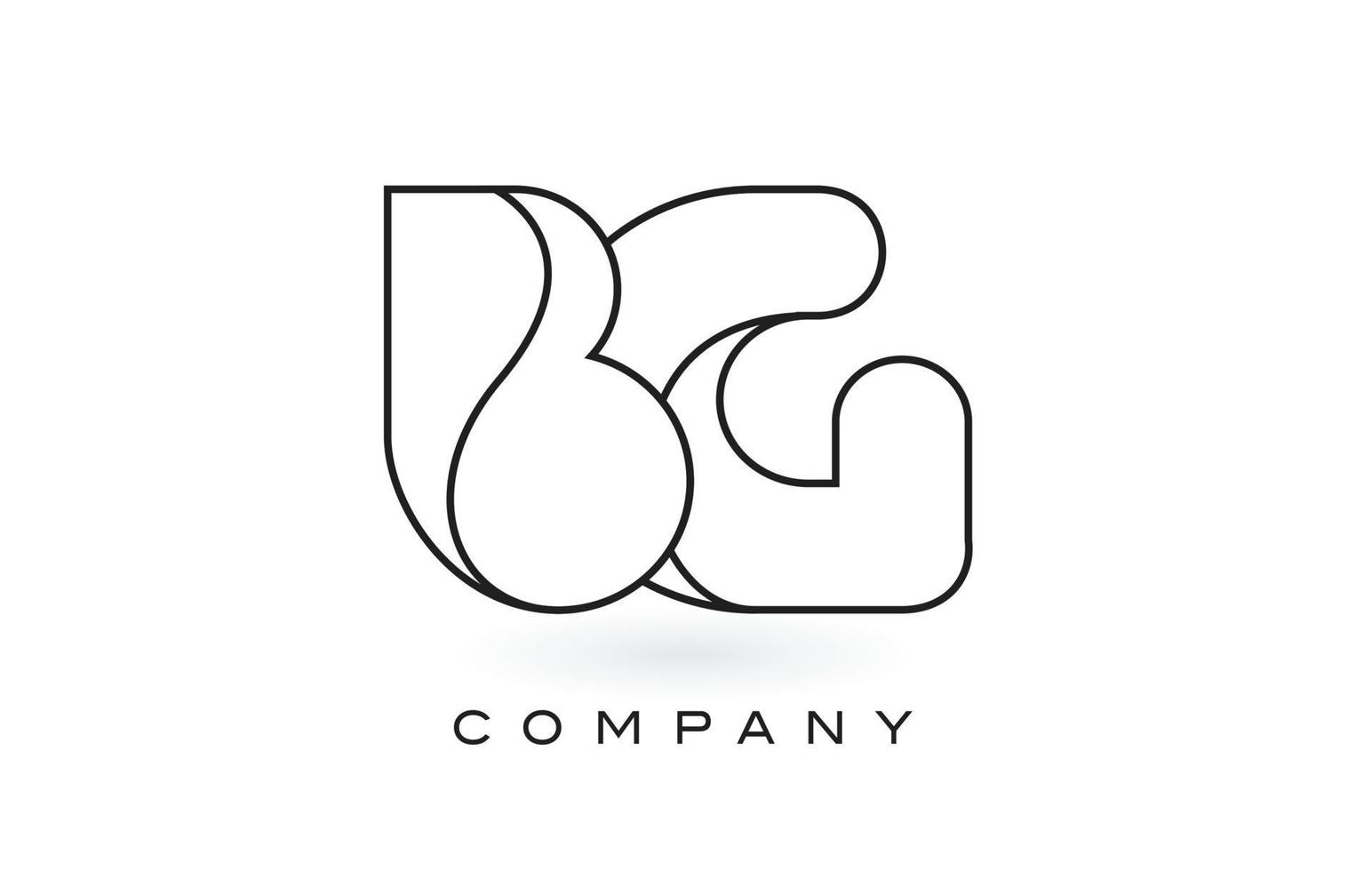 BG Monogram Letter Logo With Thin Black Monogram Outline Contour. Modern Trendy Letter Design Vector. vector