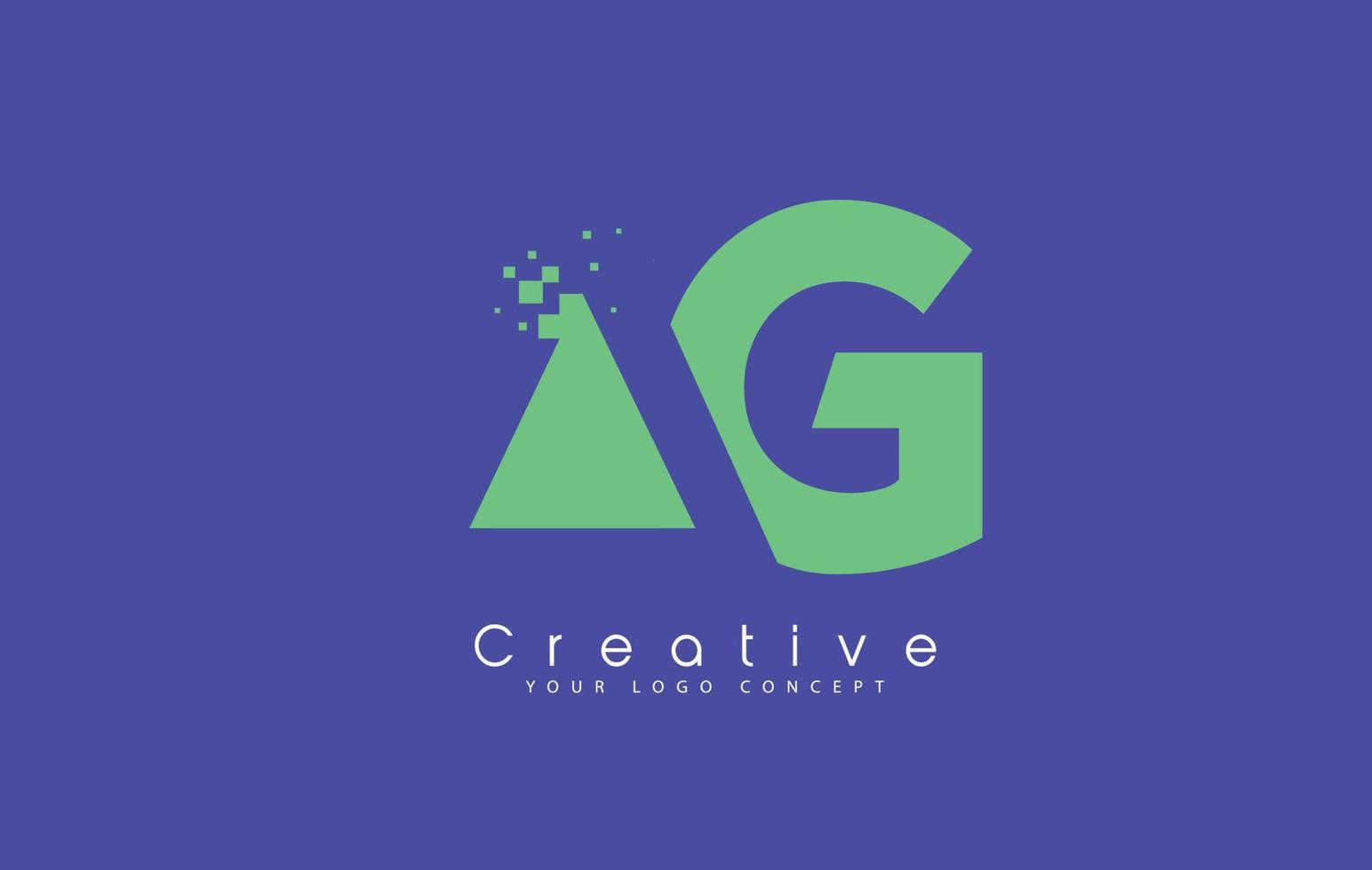 Diseño de logotipo de letra AG con concepto de espacio negativo. vector