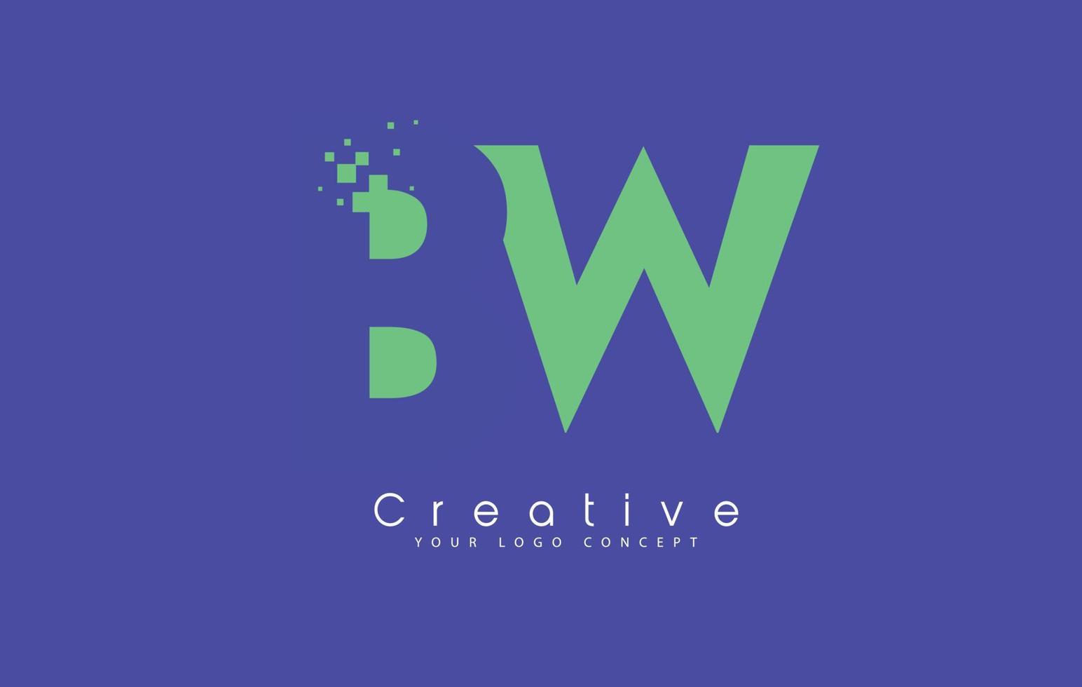 BW Letter Logo Design With Negative Space Concept. vector