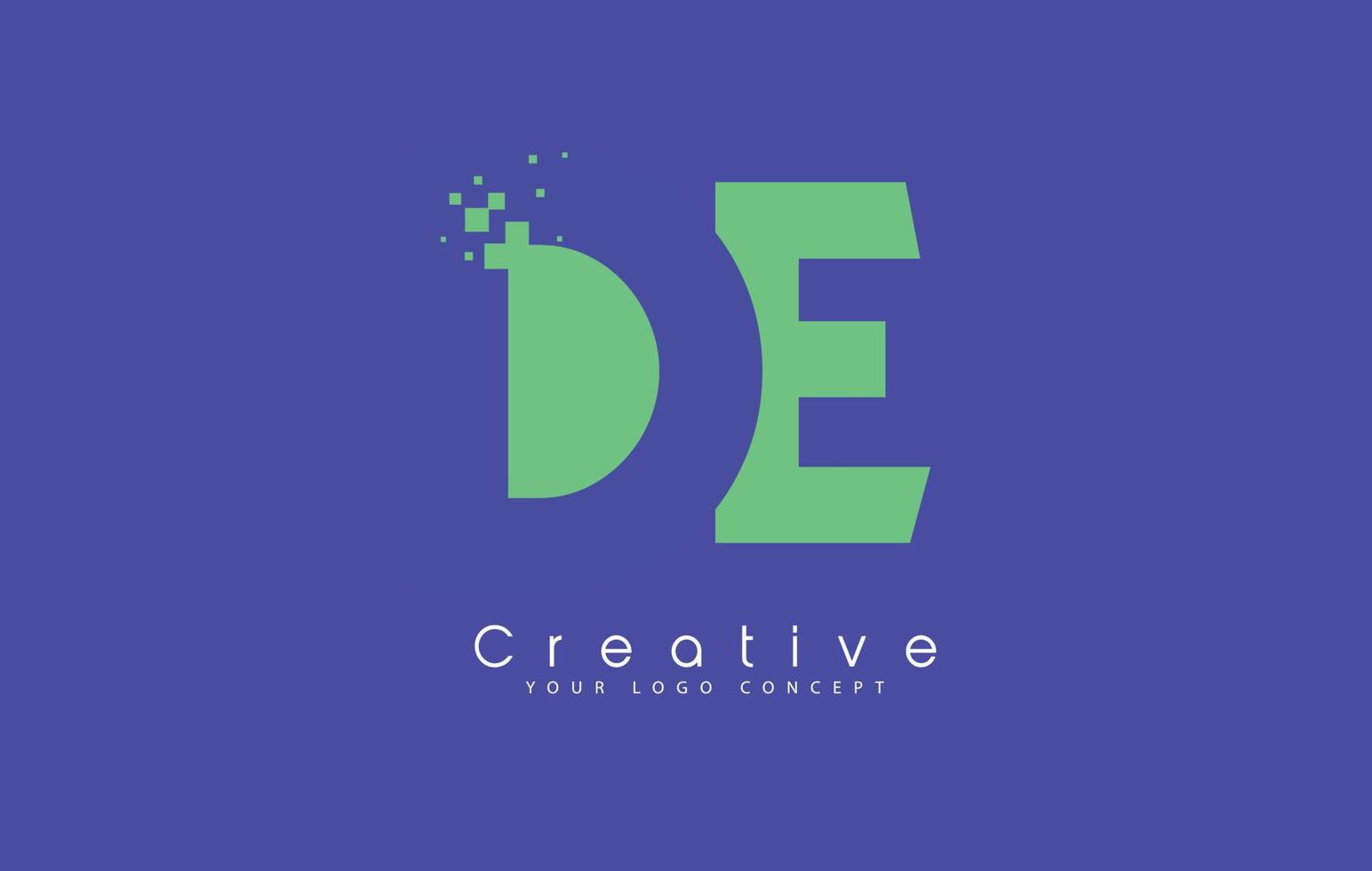 DE Letter Logo Design With Negative Space Concept. vector