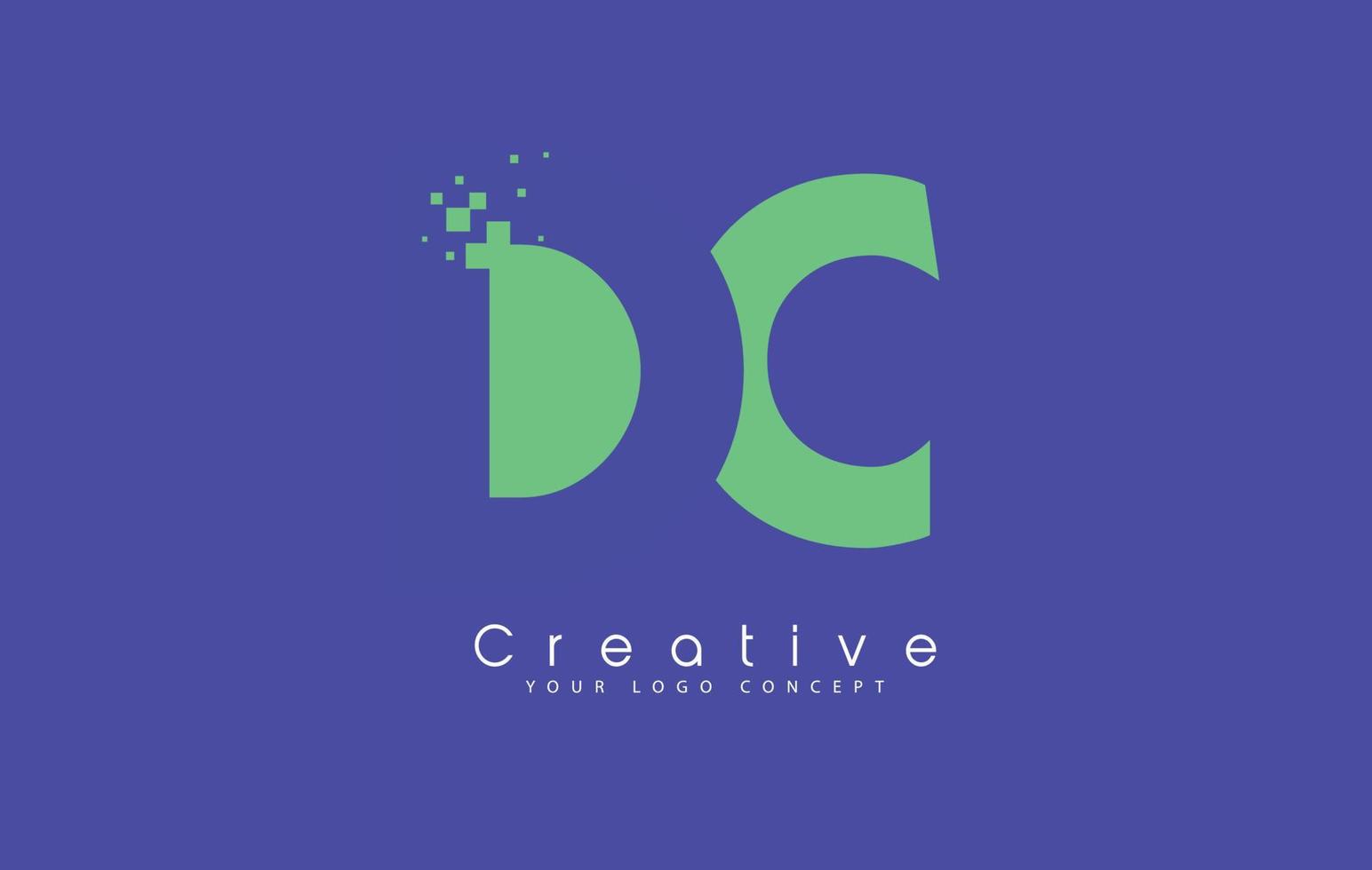 Diseño de logotipo de letra dc con concepto de espacio negativo. vector