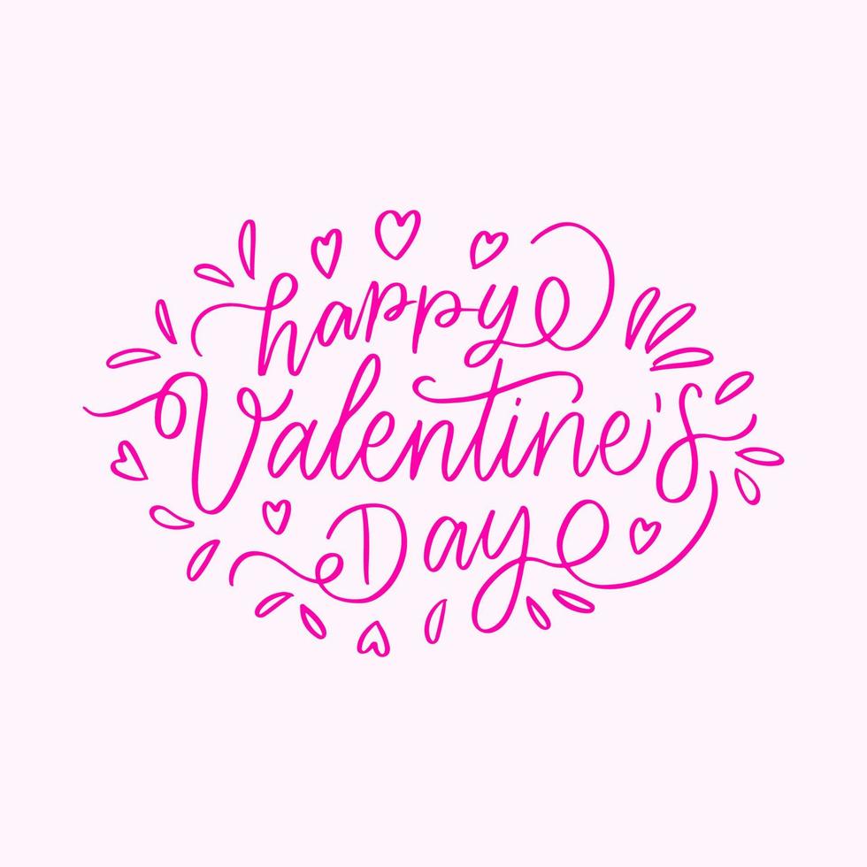 hand lettering happy valentine's day with ornament vector