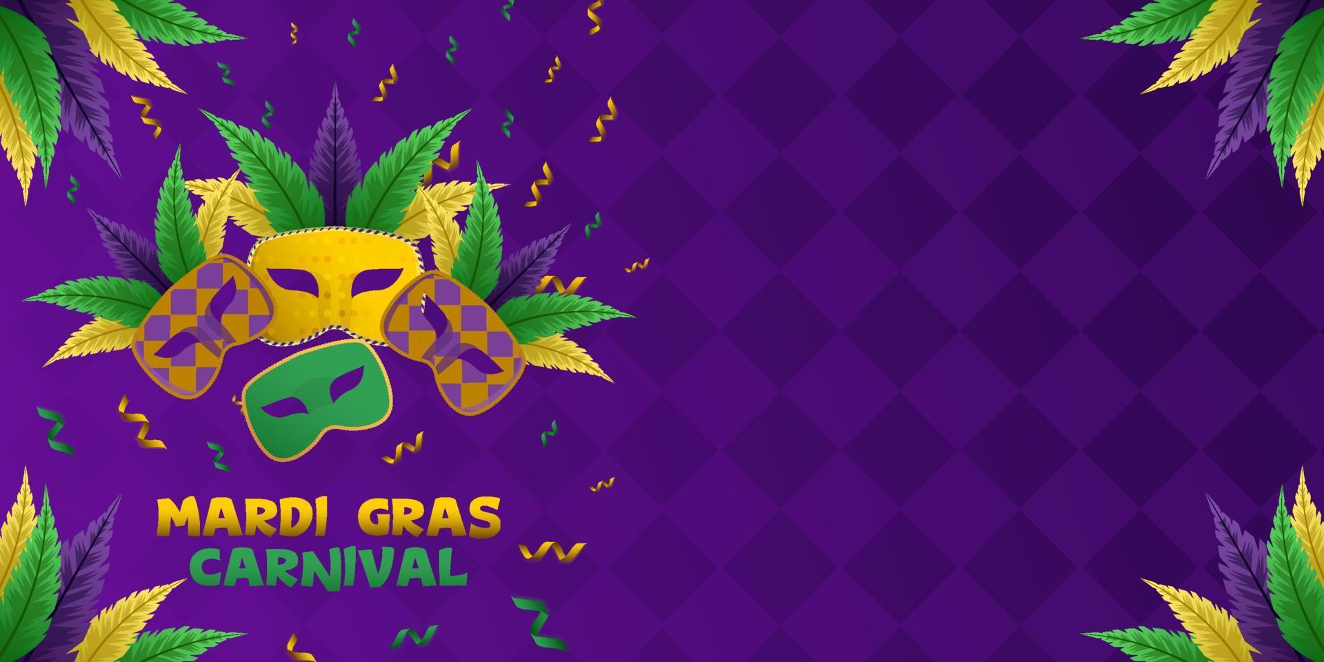 Fondo de carnaval de Mardi Gras con espacio de copia. ilustración de diseño vectorial vector