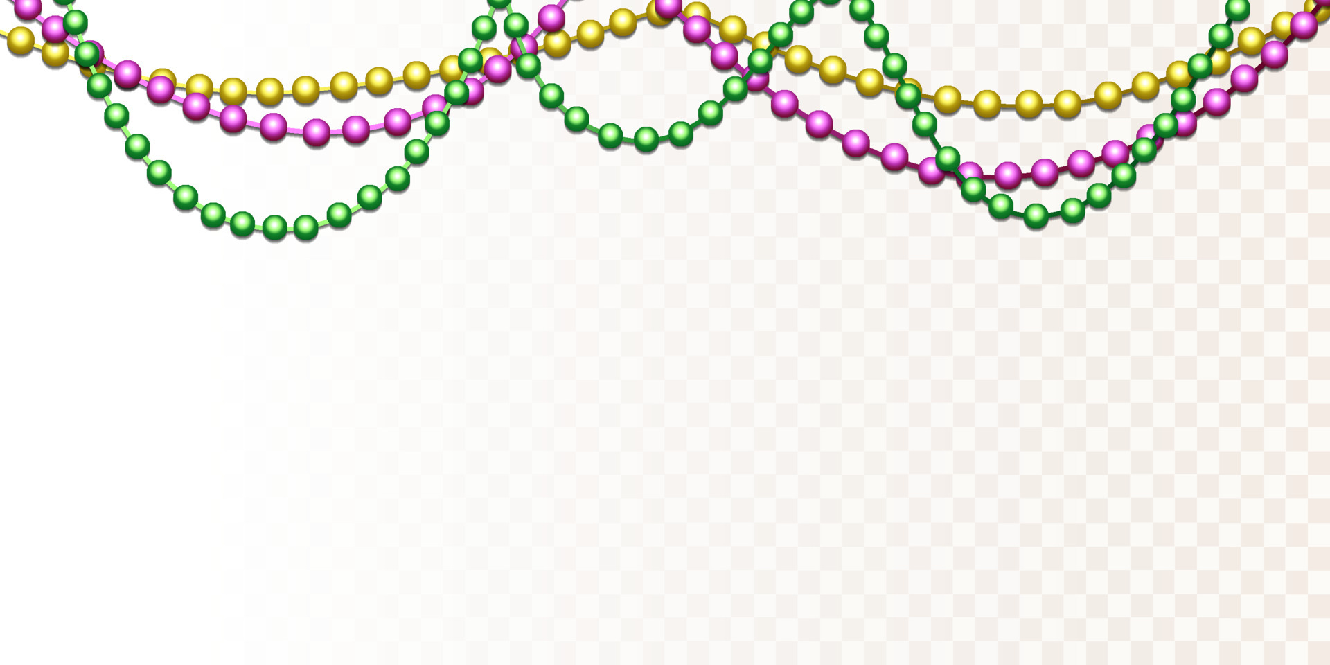 mardi gras beads. mardi gras decoration. isolated on transparent