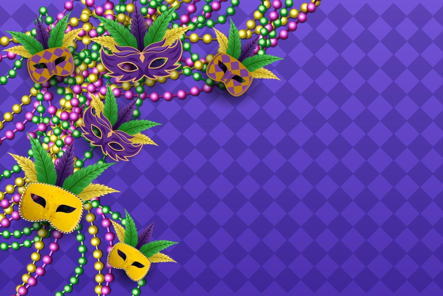 Fondo de Mardi Gras con espacio de copia. ilustración de diseño vectorial vector