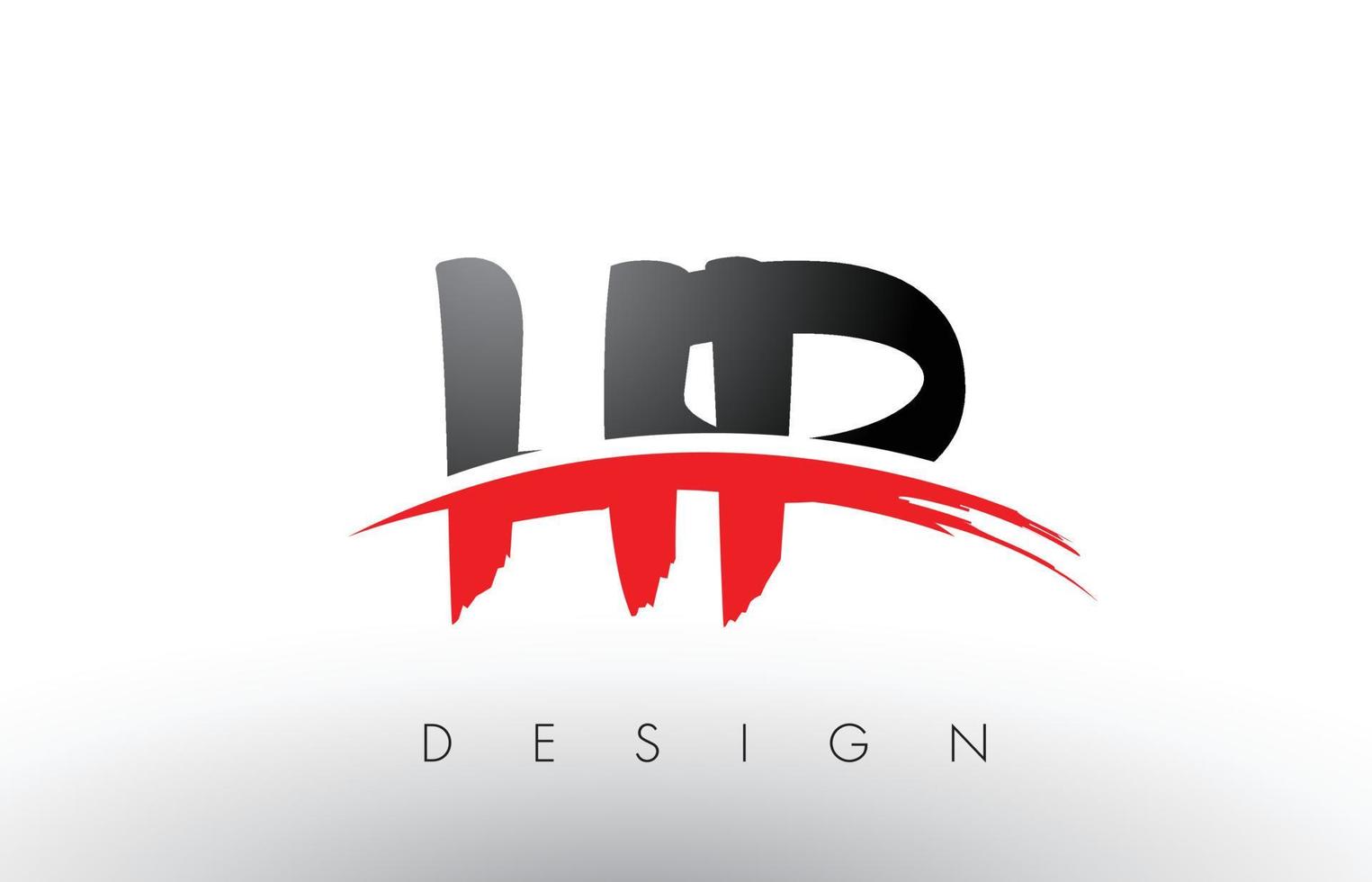 HP H P Brush Logo Letters with Red and Black Swoosh Brush Front vector