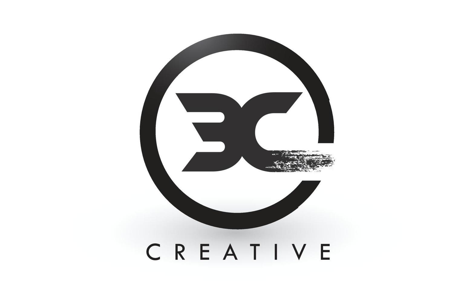 BC Brush Letter Logo Design. Creative Brushed Letters Icon Logo. vector