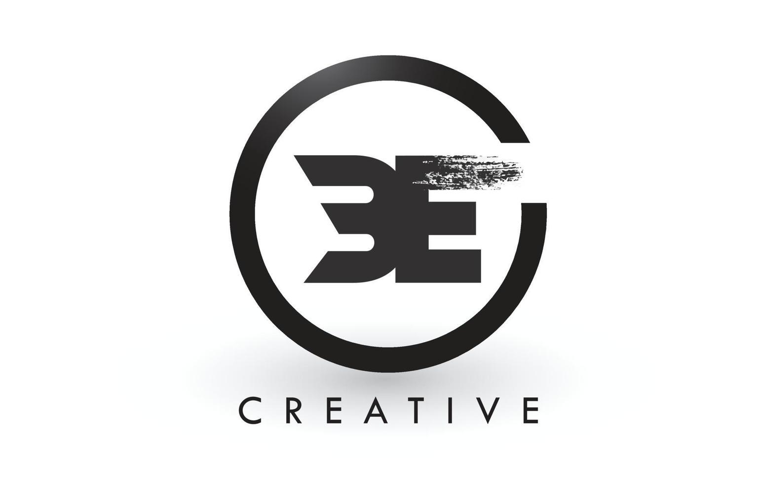 BE Brush Letter Logo Design. Creative Brushed Letters Icon Logo. vector