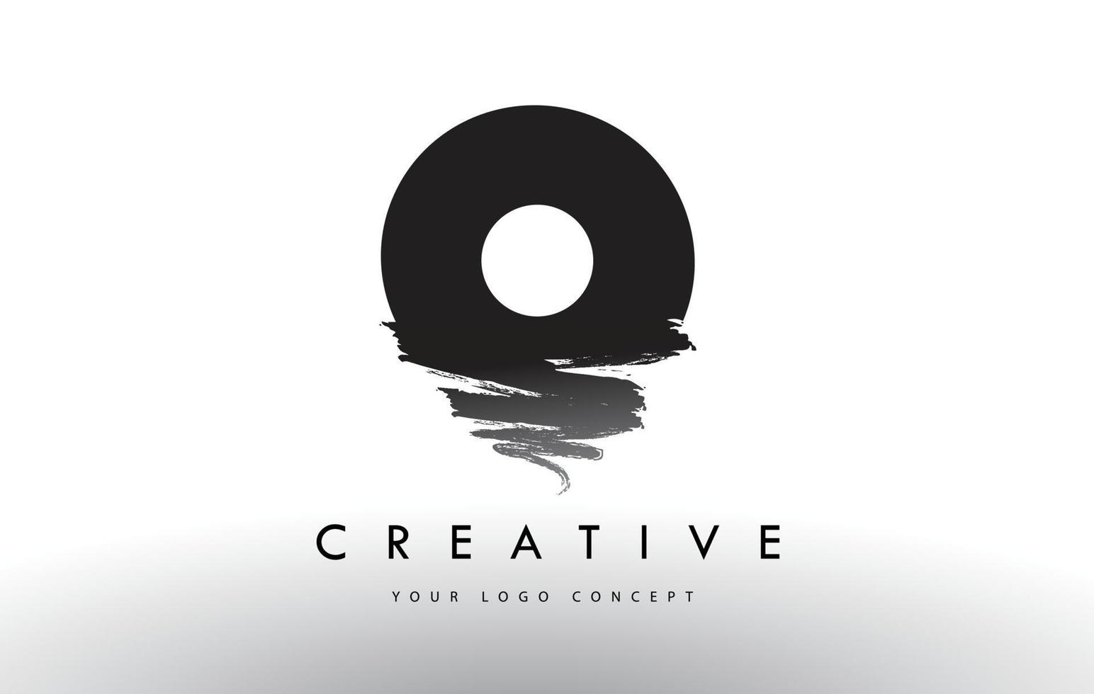 O Brushed Letter Logo. Black Brush Letters design with Brush stroke design. vector