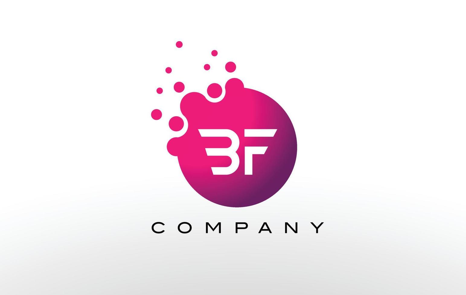 Diseño de logotipo de puntos de letra bf con burbujas de moda creativas. vector