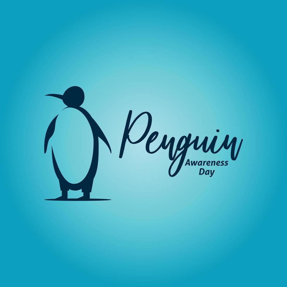 Ilustración de vector de día de concientización sobre pingüinos