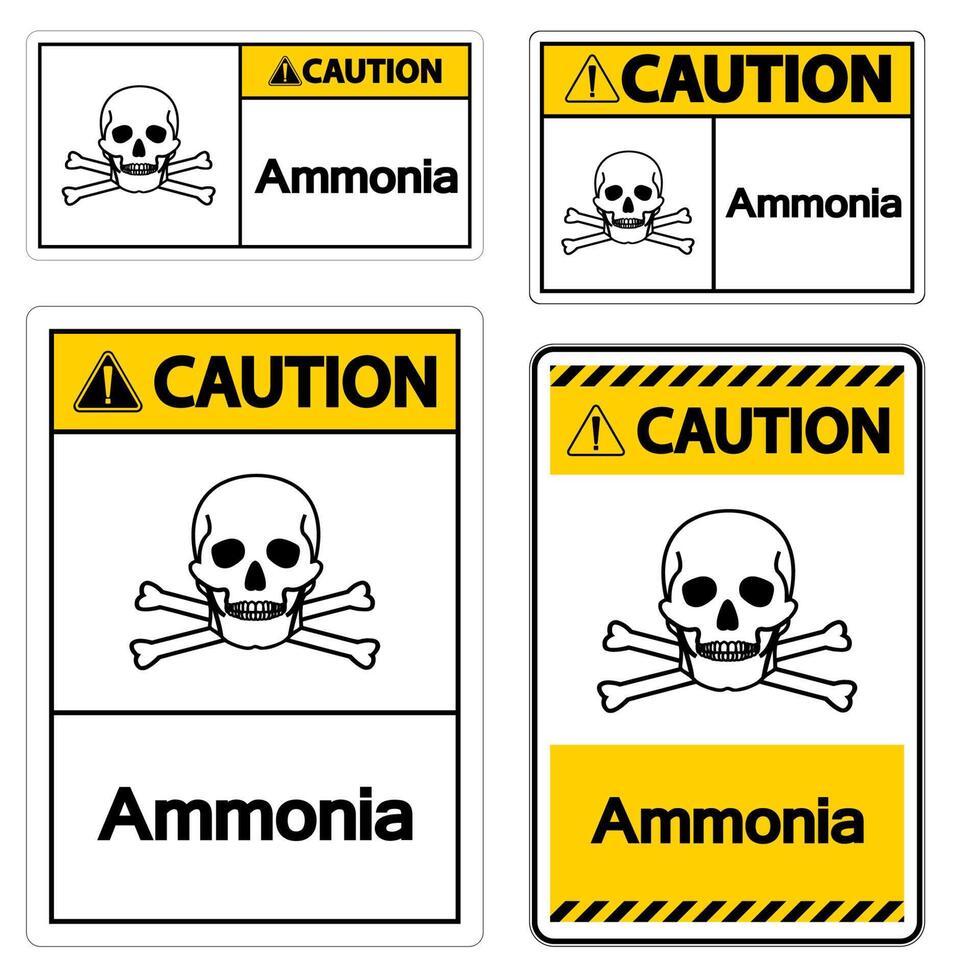 Caution Ammonia Symbol Sign On White Background vector