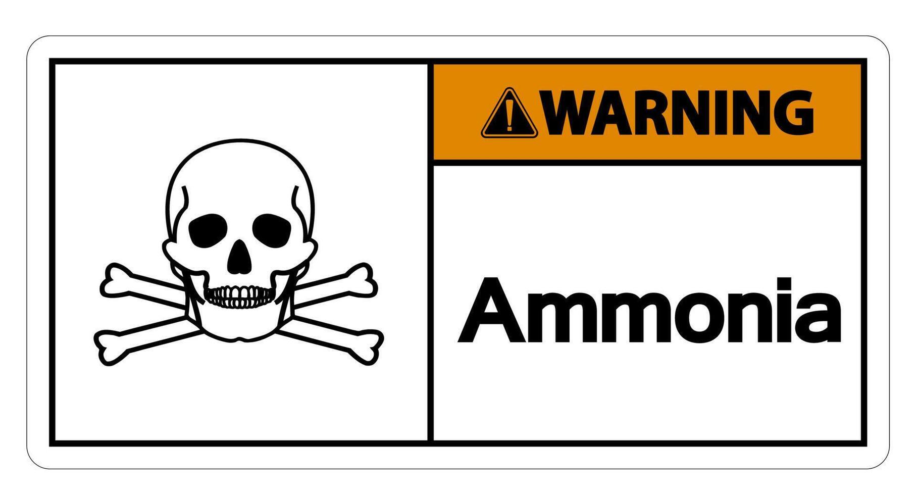 Advertencia símbolo de amoníaco signo sobre fondo blanco. vector