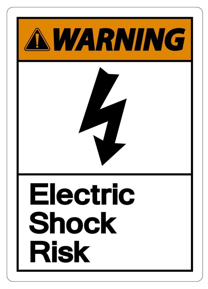 Warning Electric Shock Risk Symbol Sign On White Background vector