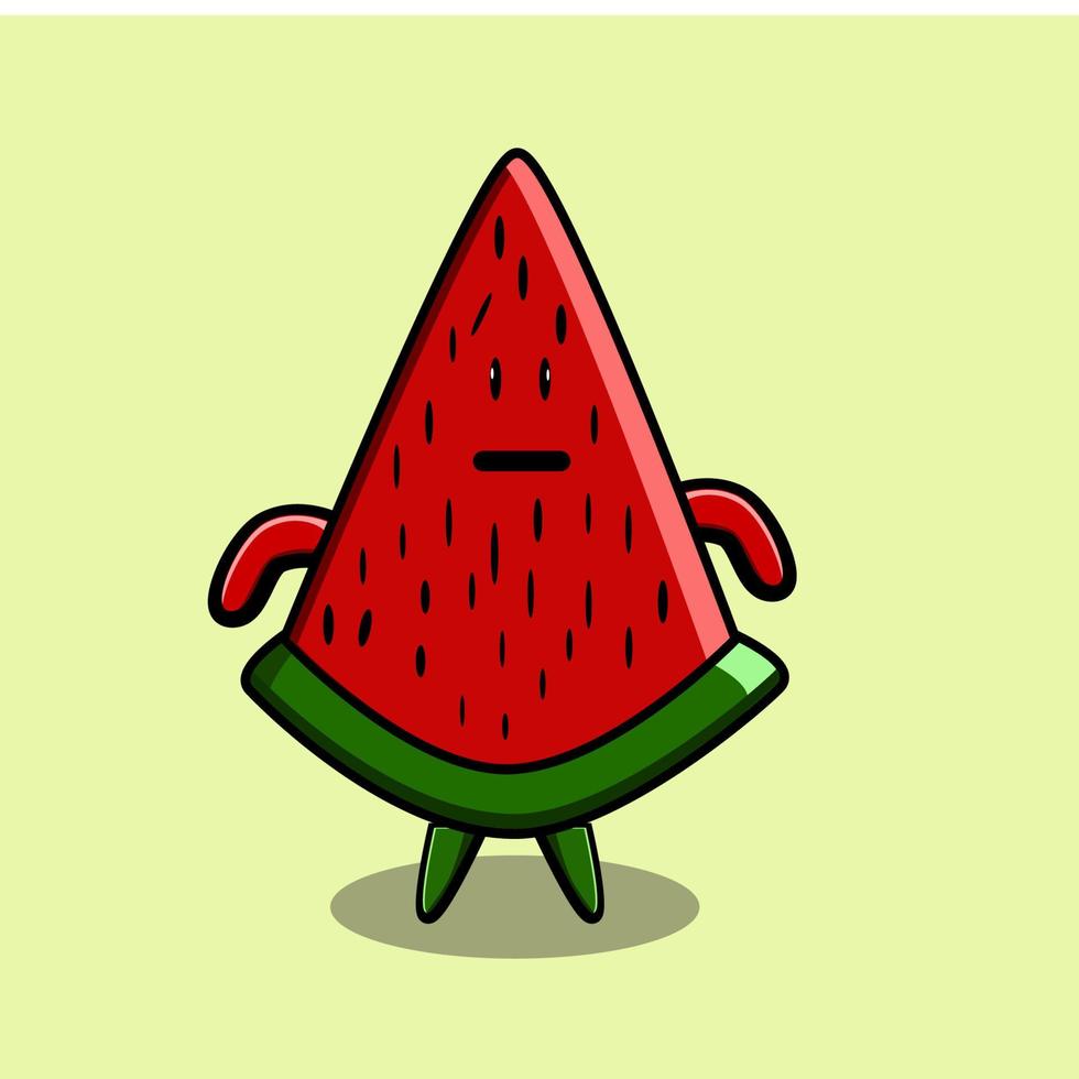 watermelon character with emotion vector