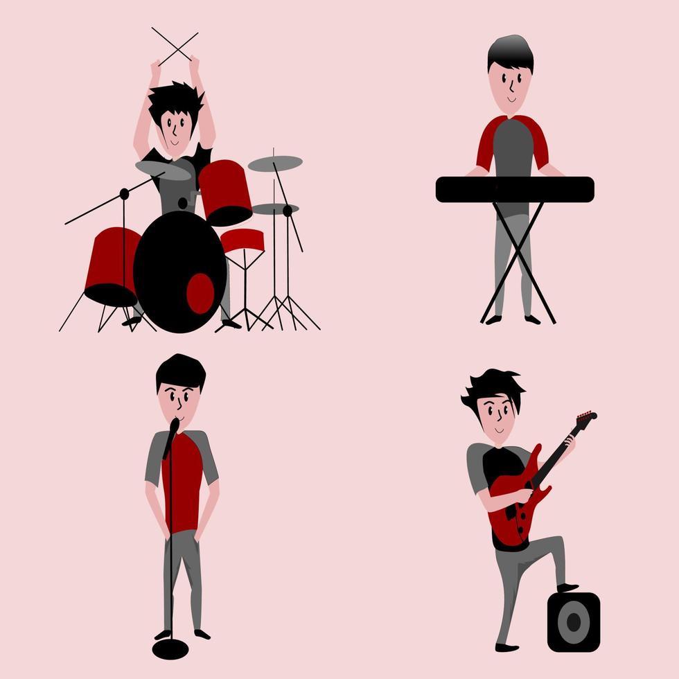 musicians flat character design vector