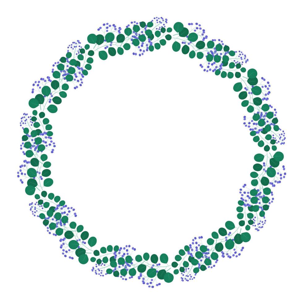 Botanic vector frame with flowers and leaves