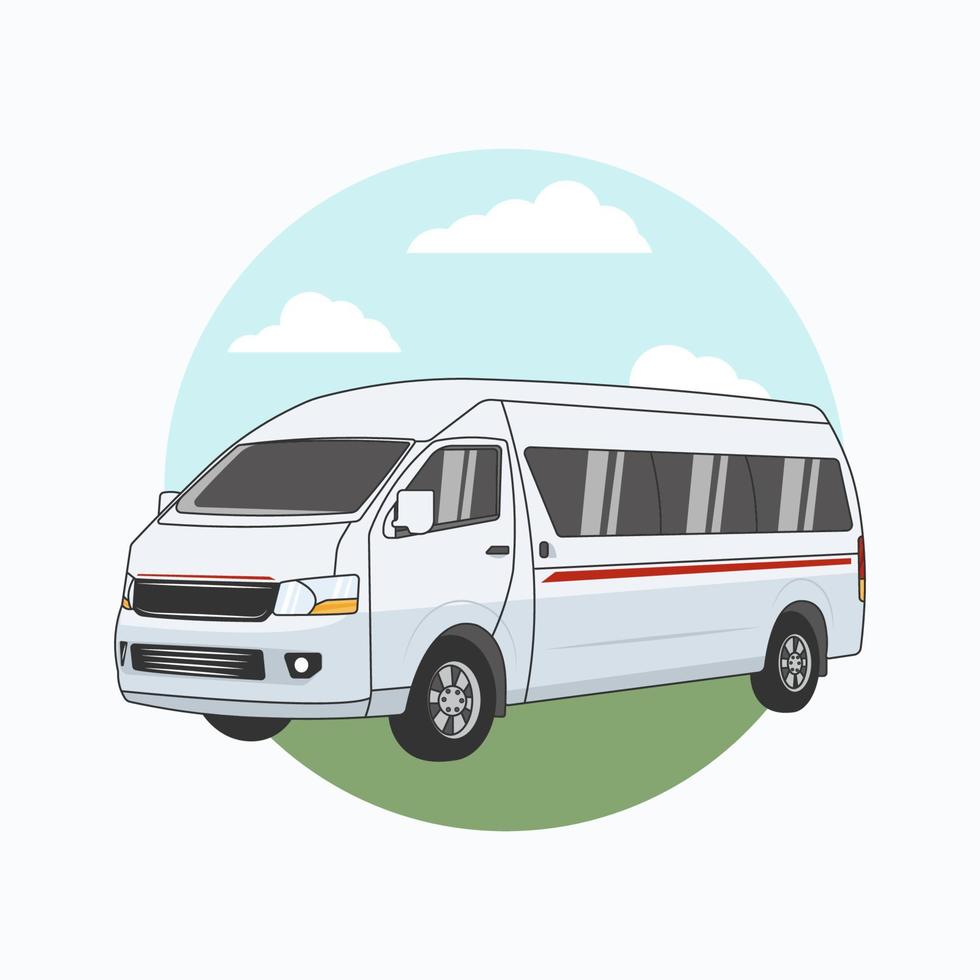 Van, minibus, isolate on the background. Ready to apply to your design. Vector illustration.