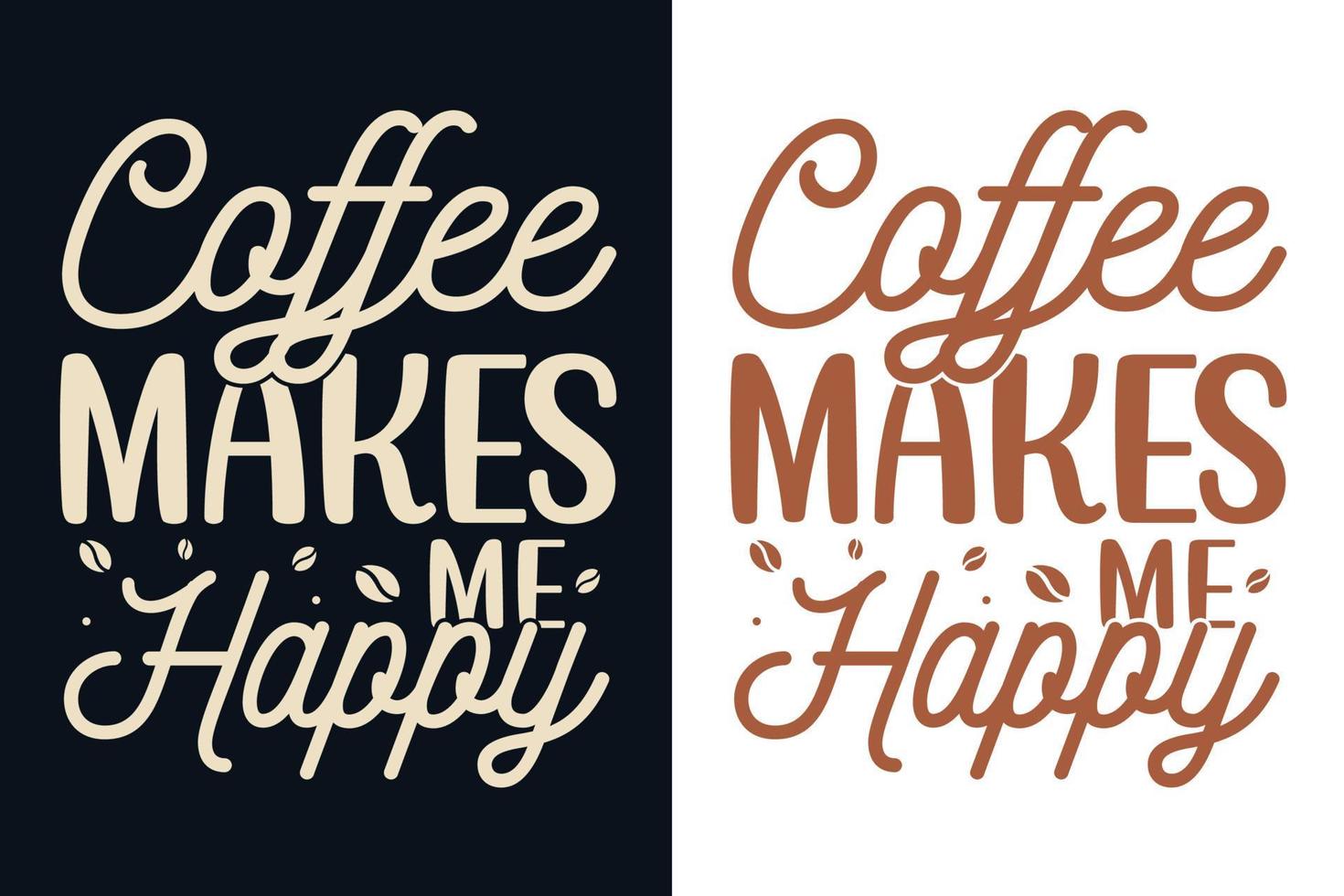 Coffee makes me happy typography lettering design vector