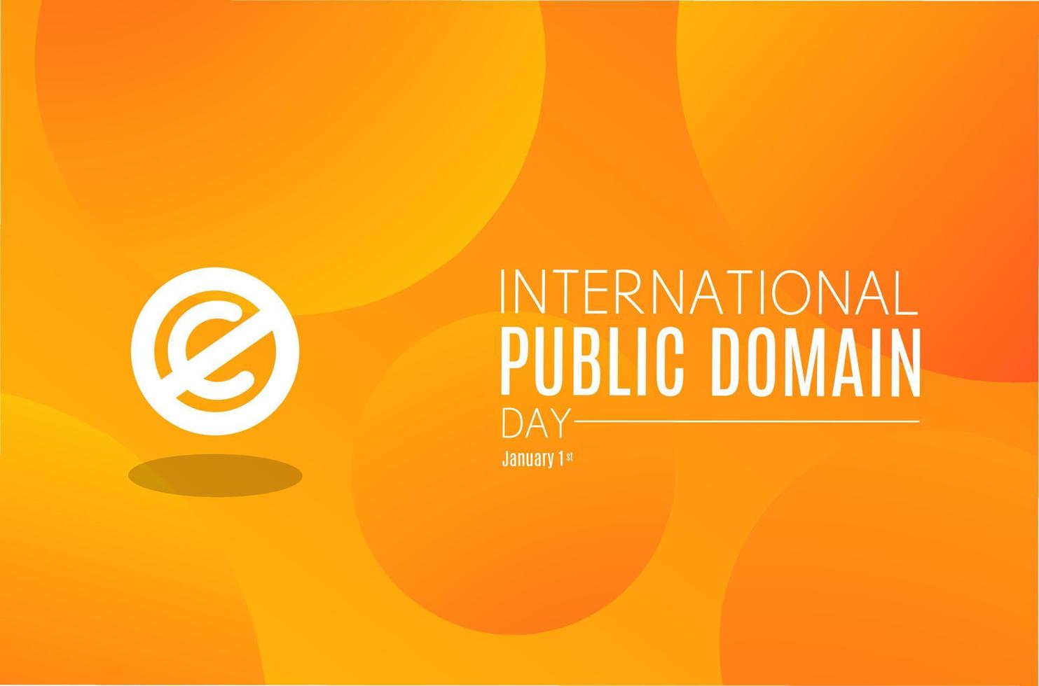 internationa public domain day january 1st vector illustration