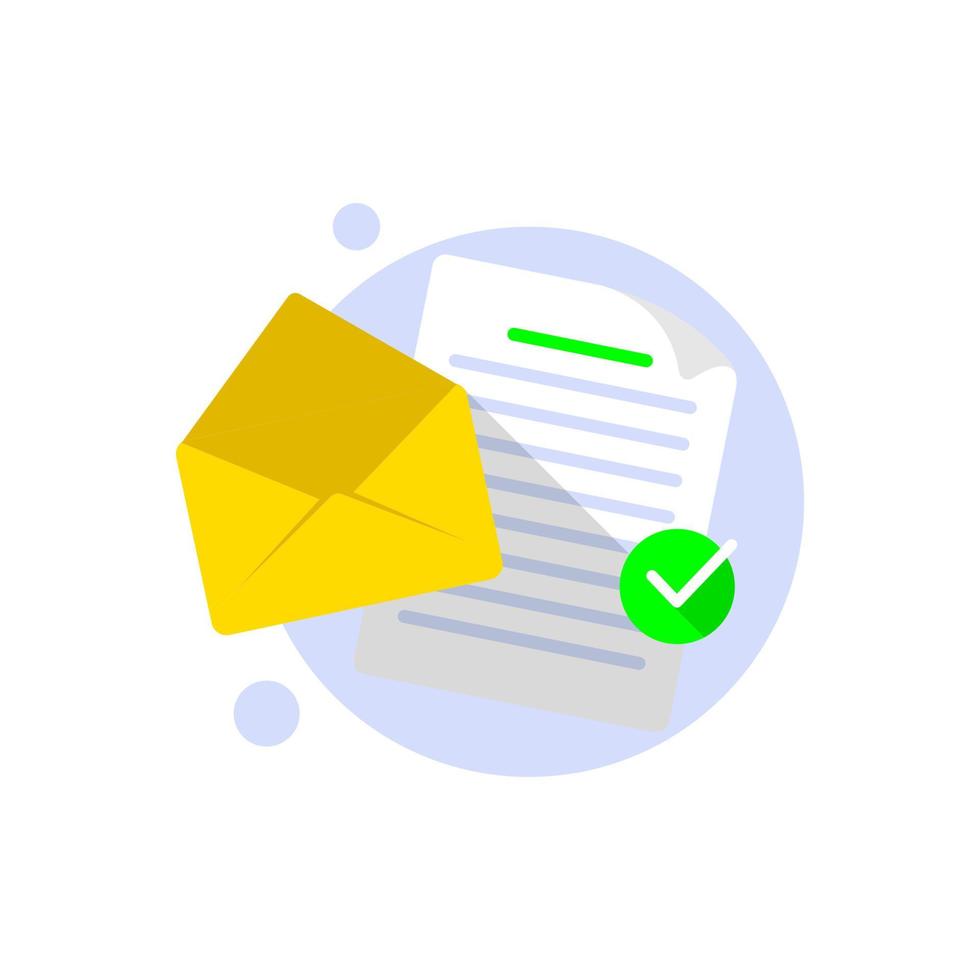 your email or message has been read, opened, already received concept illustration flat design vector eps10