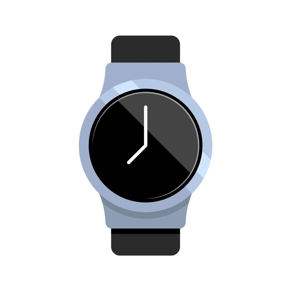 modern smartwatch with amoled screen, wristwatch in top view flat design icon, clip art, object simple vector illustration eps10