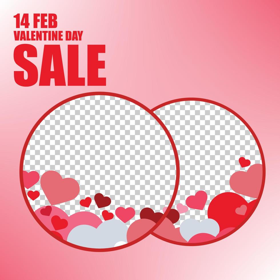valentine day red and pink post design part eighty eight vector