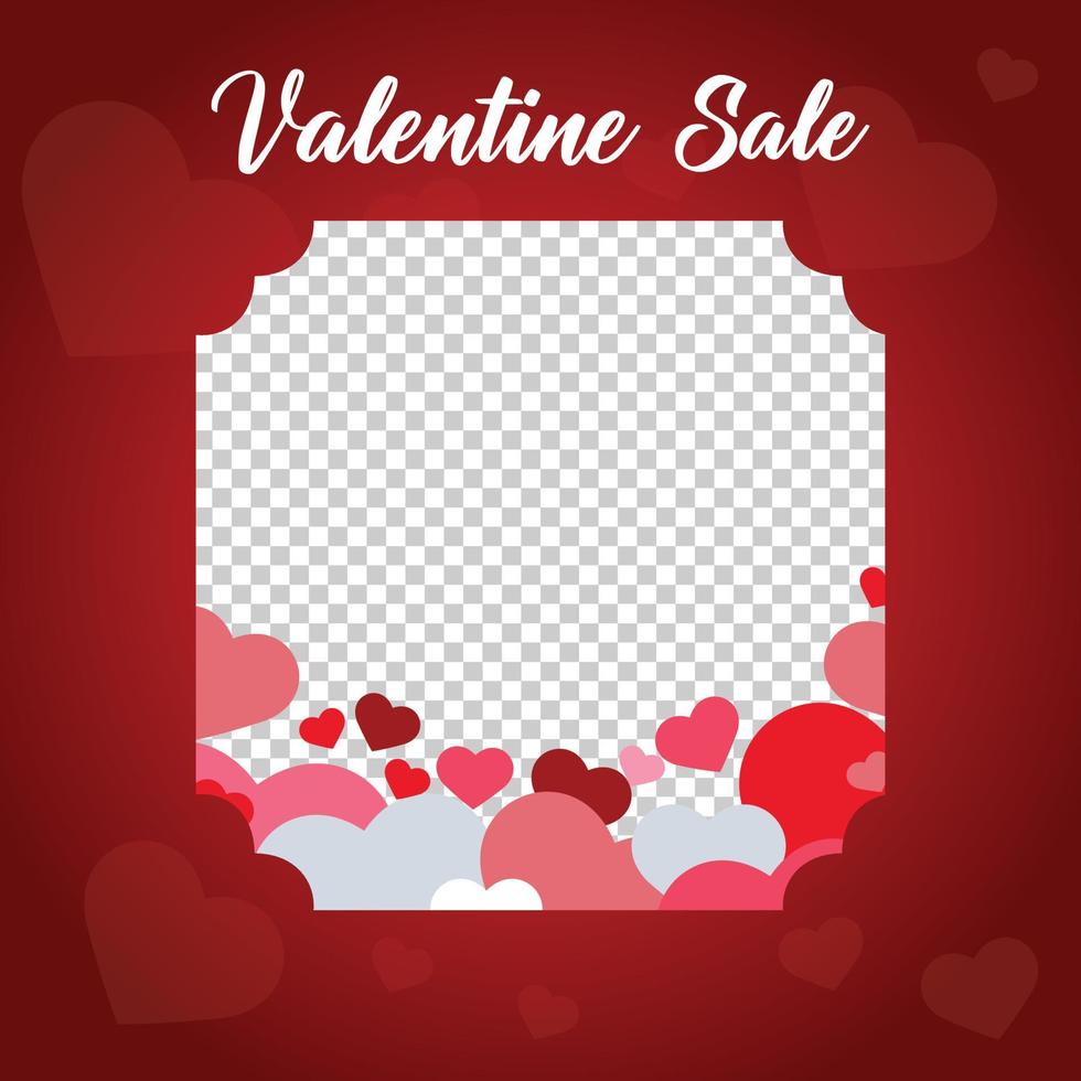 valentine day red and pink post design part one hundred vector