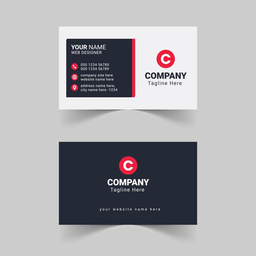 Modern red business card template, Creative and simple business card, Corporate business card template, Clean professional business card template, visiting card, business card template vector