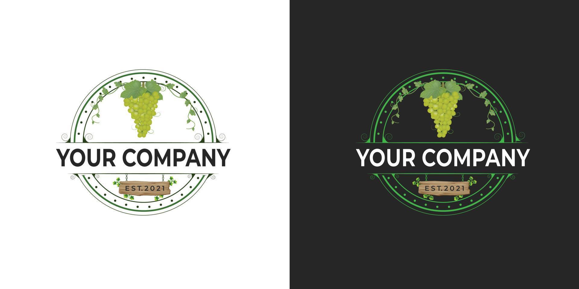 grapes logo design vector
